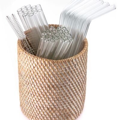 Lot of 100 glass straws made in France