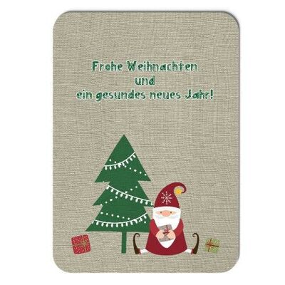 Postkarte Weihnachtswichtel unter'm Tannenbaum