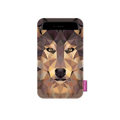 Wolf Smartphone Case In Grey Felt Bertoni