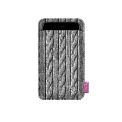 Funda para smartphone Warkocz de fieltro gris Bertoni