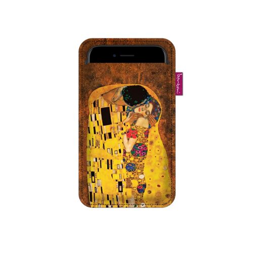 Klimt The Kiss Smartphone Case In Grey Felt Bertoni