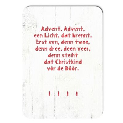 Postkarte Adventsgedicht op Platt