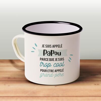 Taza de Papúa | taza retro del esmalte del metal | regalo original para el abuelo genial