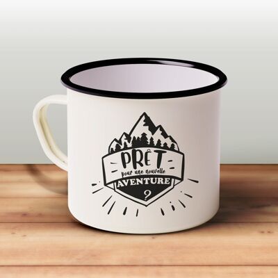 Sponsor request on retro metal enamel mug - pregnancy announcement