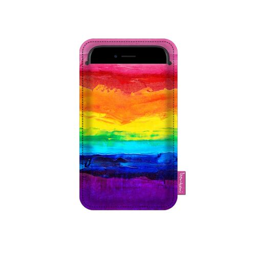 Colorfull Smartphone Case In Grey Felt Bertoni