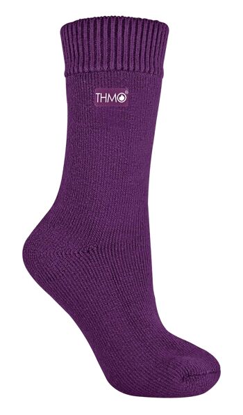 THMO - 1 paire de chaussettes thermiques chaudes doublées en polaire épaisse pour l'hiver 1