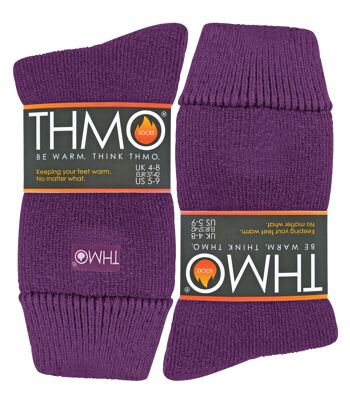 THMO - 1 paire de chaussettes thermiques chaudes doublées en polaire épaisse pour l'hiver 2