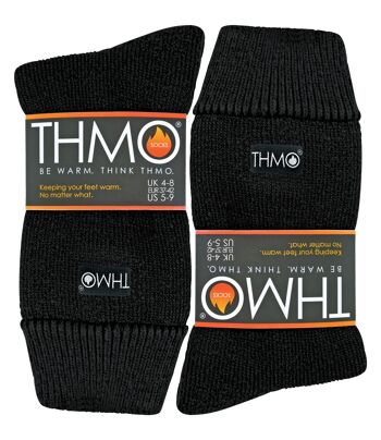 THMO - 1 paire de chaussettes thermiques chaudes doublées en polaire épaisse pour l'hiver 6