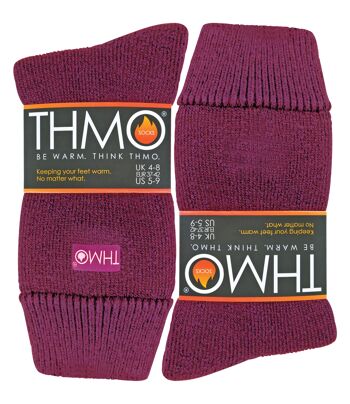 THMO - 1 paire de chaussettes thermiques chaudes doublées en polaire épaisse pour l'hiver 8
