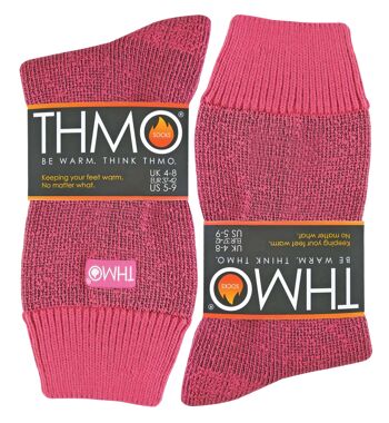 THMO - 1 paire de chaussettes thermiques chaudes doublées en polaire épaisse pour l'hiver 10