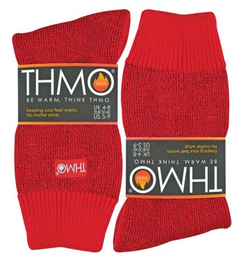 THMO - 1 paire de chaussettes thermiques chaudes doublées en polaire épaisse pour l'hiver 12
