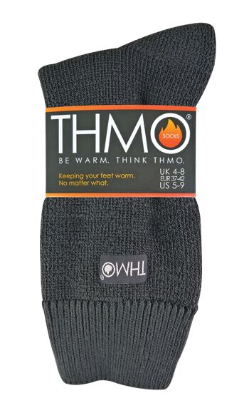 THMO - 1 paire de chaussettes thermiques chaudes doublées en polaire épaisse pour l'hiver 14