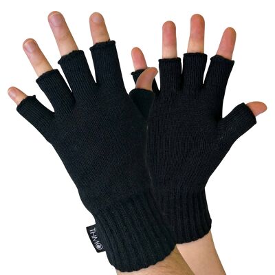THMO - Fingerlose 3M-Handschuhe mit Thinsulate-Isolierung in Schwarz für Herren