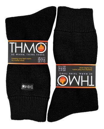 THMO - 1 paire de chaussettes thermiques chaudes doublées en polaire pour homme pour l'hiver 2