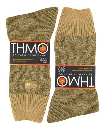 THMO - 1 paire de chaussettes thermiques chaudes doublées en polaire pour homme pour l'hiver 12