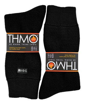 THMO - Chaussettes doublées en polaire thermique pour hommes avec poignées antidérapantes 2