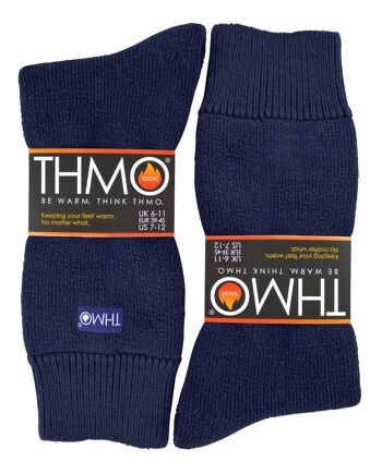THMO - Chaussettes doublées en polaire thermique pour hommes avec poignées antidérapantes 4