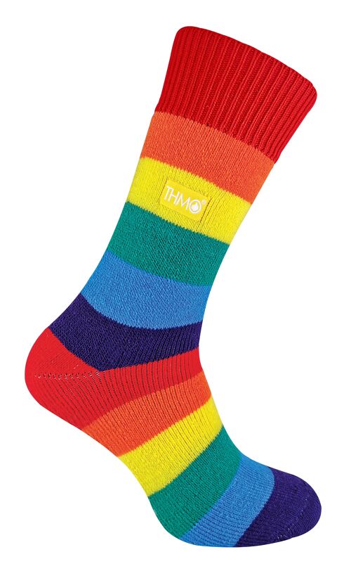 THMO - Mens & Ladies Extra Warm Thermal Rainbow Socks for Winter