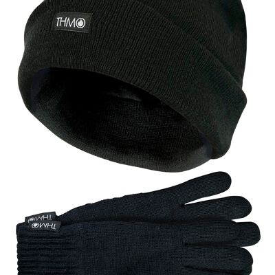 Set cappello e guanti da uomo Thinsulate | THMO | Cappello e guanti in maglia acrilica per l'inverno