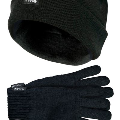 Conjunto de gorro y guantes Thinsulate para hombre | THMO | Sombrero y guantes de punto acrílico para invierno