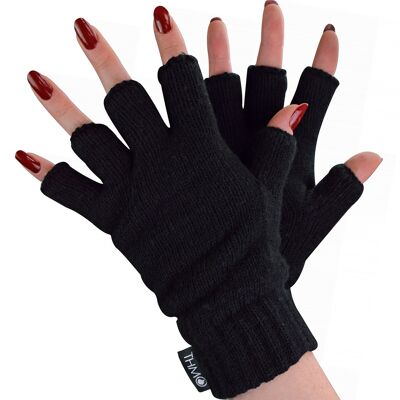 Ladies Thermal Fingerless Gloves | THMO | Winter Fleece Lined Soft Thinsulate Gloves for Women