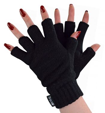 Gants thermiques sans doigts pour femmes | THMO | Gants d'hiver Thinsulate doux doublés en polaire pour femmes 1