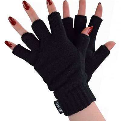Fingerlose Thermo-Handschuhe für Damen | THMO | Winter-Fleece-gefütterte, weiche Thinsulate-Handschuhe für Damen