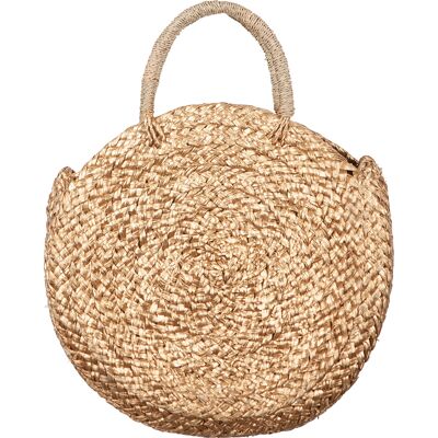 Small round straw basket Gold