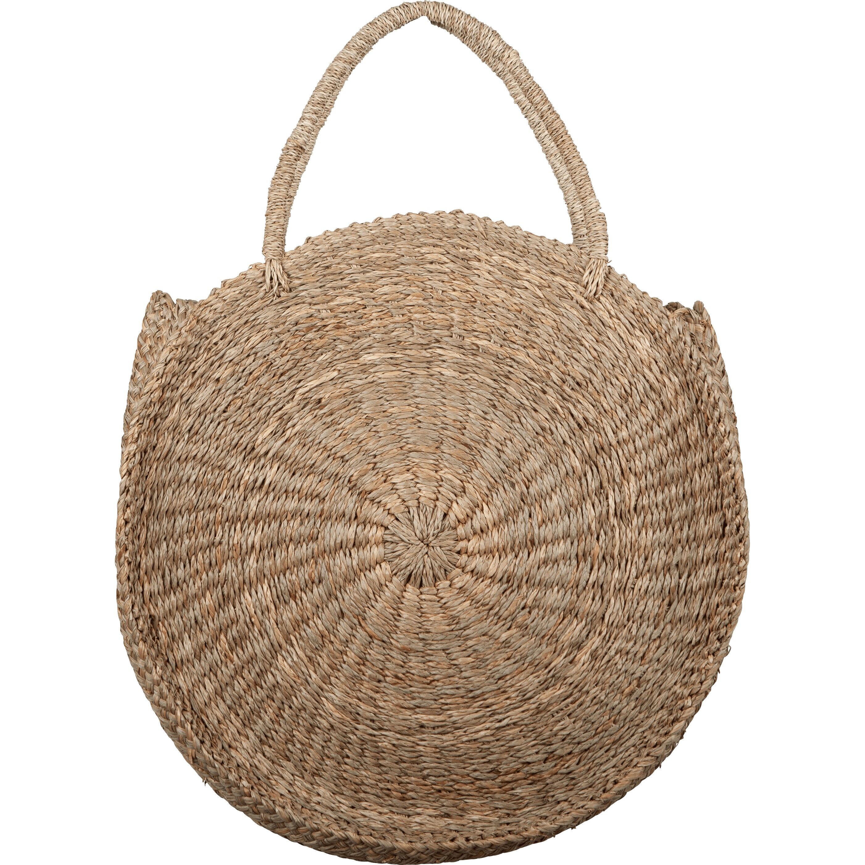 Achat Grand panier rond en paille naturelle en gros