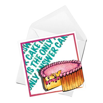 Round Cake with Sprinkles Greetings Card