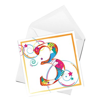 Age 3 greeting card