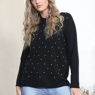 Black spot pattern jumper