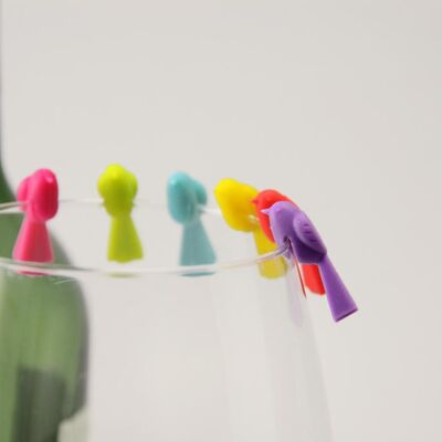 Bird glass markers in colorful