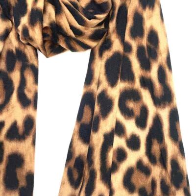 Bufanda gruesa y suave con estampado de leopardo