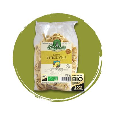 Pasta, Ribbon, Large Tagliatelle, Lemon Chia, organic