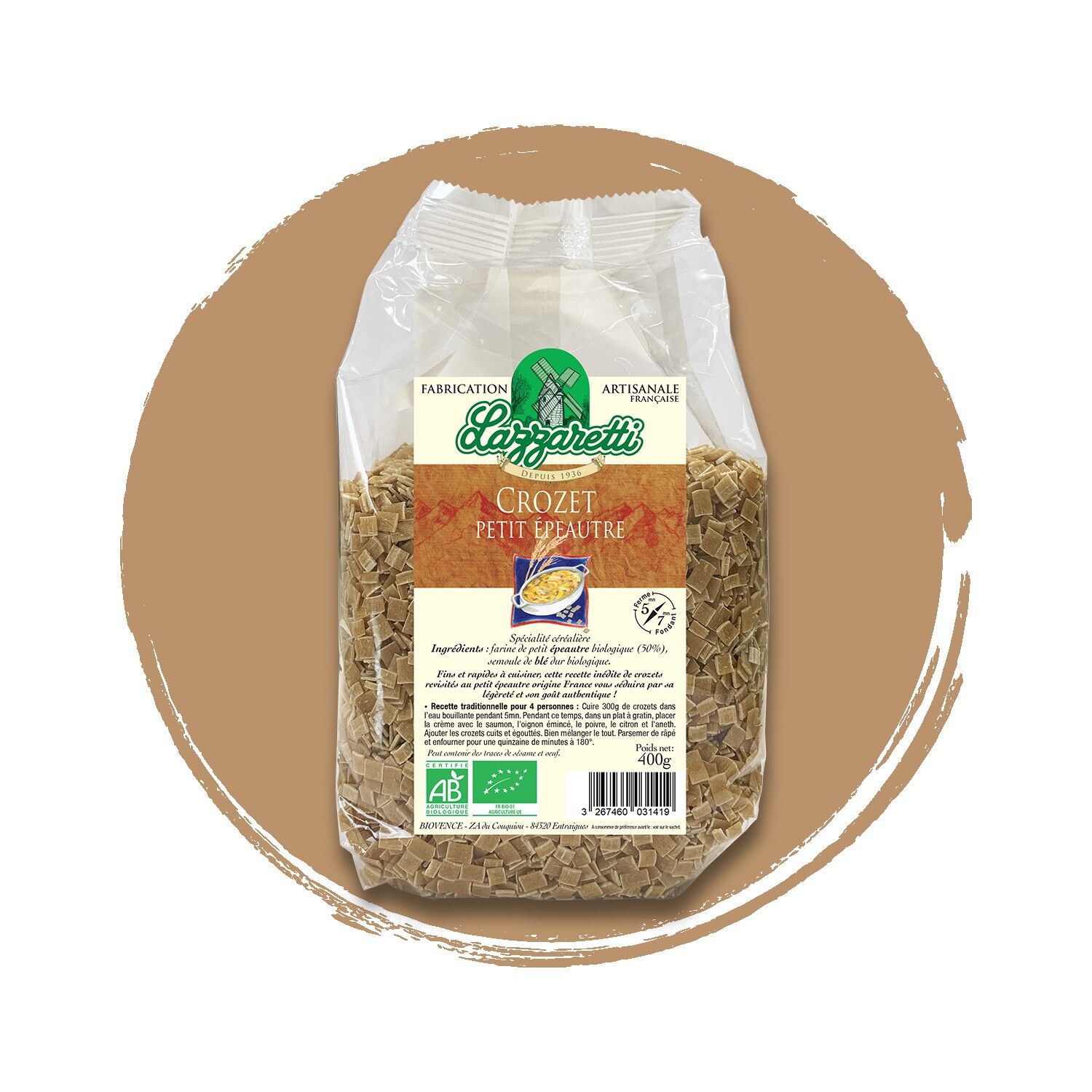 LAZZARETTI - Pasta, Crozet, small spelt, organic
