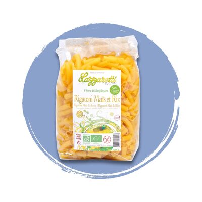 Pâtes, Rigatoni, maïs, riz, sans gluten, bio