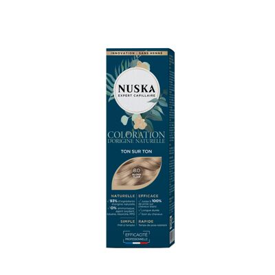 Coloration naturelle ton sur ton N°8 blond clair Nuska 80 ml