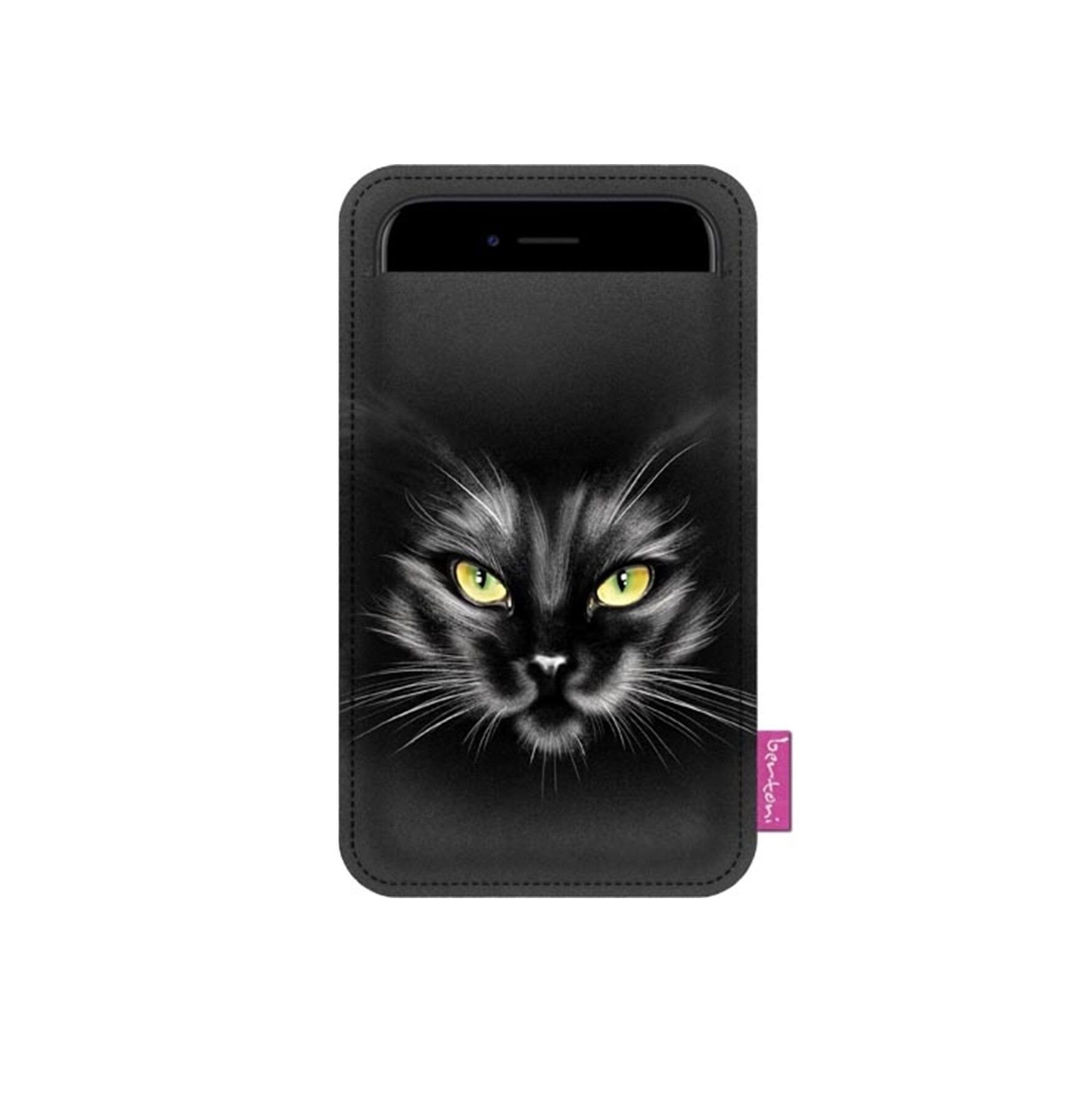 Custodia Smartphone Nero In Feltro Grigio Bertoni