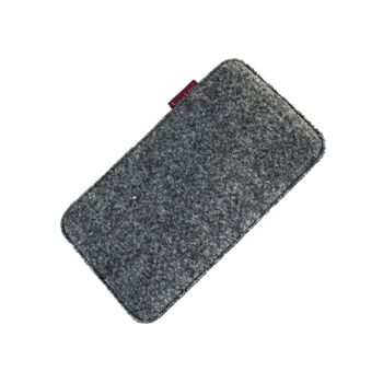 Etui Kostancia Pour Smartphone En Feutre Gris Bertoni 2