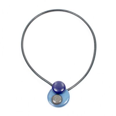 Collier ECLIPSE Gris Charbon/Bleu Céleste/Bleu Violacé