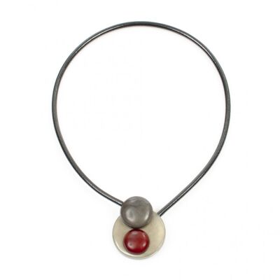 Collier ECLIPSE Gris Charbon/Gris Taupe/Rouge Sombre