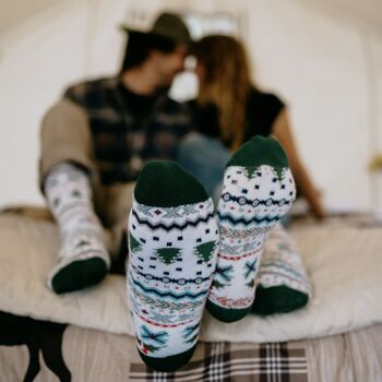 Chaussette nordique confortable et chaude pour l'hiver en laine naturelle, cadeau parfait pour Noël pour maman et papa (Inga) 4