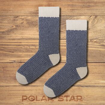 Chaussette nordique confortable et chaude pour l'hiver en laine naturelle, cadeau parfait pour Noël pour maman et papa (Magnus) 1