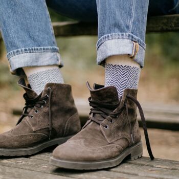 Chaussette nordique confortable et chaude pour l'hiver en laine naturelle, cadeau parfait pour Noël pour maman et papa (Magnus) 2