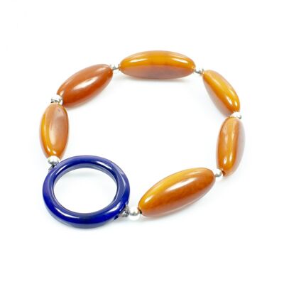 Bracelet JOY Orange Cuit/Bleu Violacé