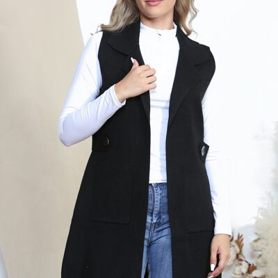 Black smart sleeveless coat