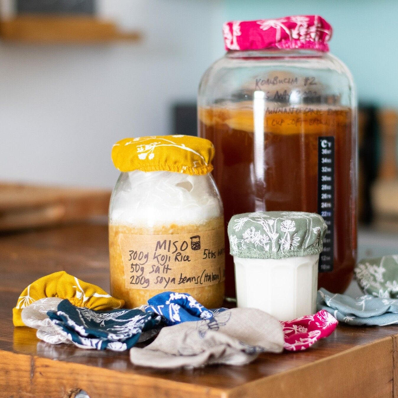 Coperture riutilizzabili per ciotole in lino per barattoli