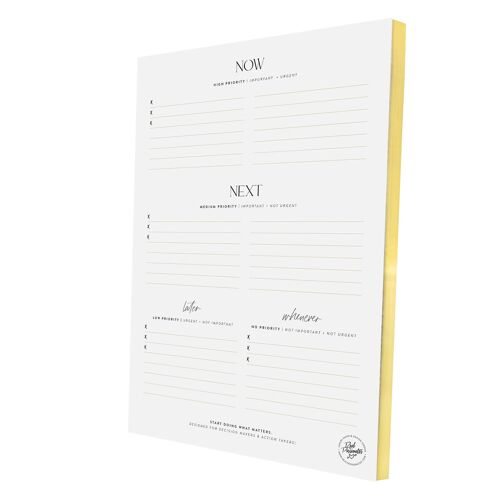 Planner / Notepad "Priority Matrix", A4, simple & gold