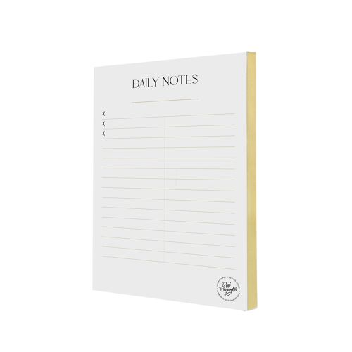 Notepad "Daily Notes", A5, simple & gold